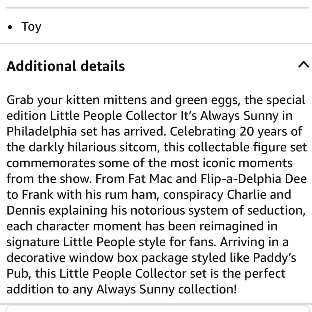 💛🖤 It’s Always Sunny in Philadelphia Little People Collector Set - New 🖤💛 - Picture 12 of 12